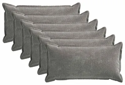 Zdjęcie produktu dla vidaXL Pokrowce na poduszki, 6 szt., HOUTEN, ciemnoszary, 40 x 80 cm, materiał: welur