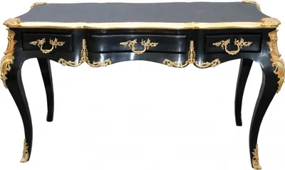 Produktbild von Casa Padrino Luxus Barock Schreibtisch Schwarz / Gold Sekretär Luxus Möbel