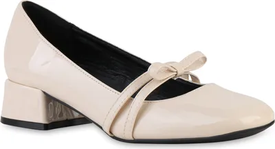 Produktbild von VAN HILL Damen Riemchenballerinas Ballerinas Klassische Schleifen Schuhe 841497, Farbe: Beige, Größe: 36