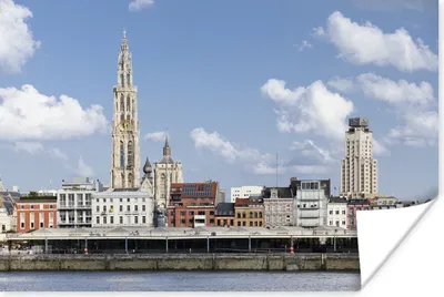 Produktbild von MuchoWow® Poster Architektur - Wasser - Antwerpen 180x120 cm - Fotoplakat