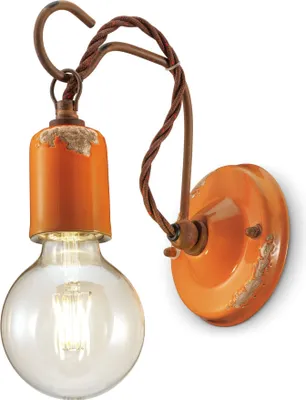 Obrázek produktu pro Nástěnné svítidlo kovové V: 18 cm oranžové Shabby Antique E27 Vintage