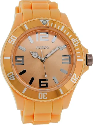 Image de Montre Oozoo orange silicone Timepieces Femmes Montre à quartz analogique UOC4348A