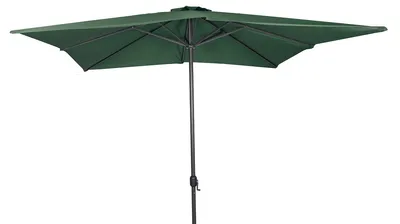 Produktbild von Sonnenschirm 3x3 m UV30+ quadratisch Kurbelschirm Gartenschirm Balkon grün Alu