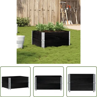 Produktbild von The Living Store Pflanzkasten Schwarz 80x60 cm Massivholz Kiefer