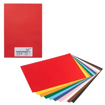 Produktbild von folia Tonpapier farbsortiert 130 g/qm 50 Blatt