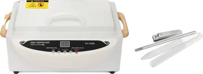 Produktbild von Heißluftsterilisator, 500W Leistung, Temperaturbereich 0-250℃, 1L Kapazität, 30,5 x 18 x 18 cm Abmessungen, Timer 0-90 min