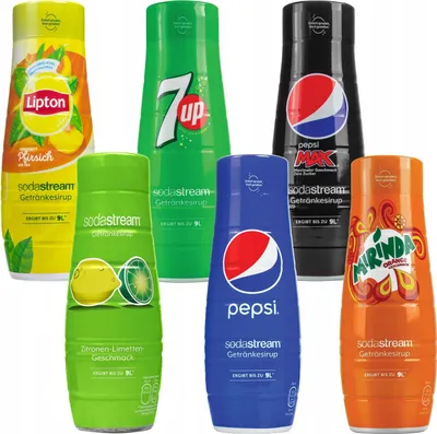 Image de Sirop Sodastream Pepsi Mirinda 7UP Lipton , 440 ml, 6 pièces