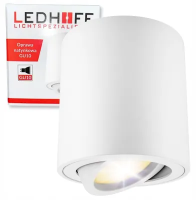 Produktbild von Ledhoff GU10 Spotleuchte drehbar rund weiß 80x85mm