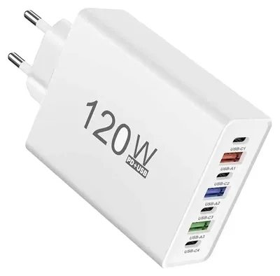 Obrázok produktu pre Nabíjačka, maximálny výstupný výkon 120 W, viacero USB portov, biela