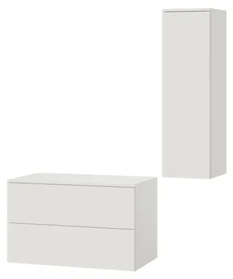 Obrázek produktu pro Koupelnový set 2dílný: Spodní skříňka + Vysoká skříňka Color Bílá (2S 80 + 1D 100)