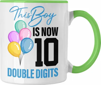 Produktbild von Trendation - 10 Geburtstag Junge Jungen Geschenke Tasse 10er Geburtstag 10 Jahre Alt Geschenkidee Lustig (Grün)