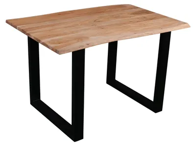 Produktbild von Esstisch Baumkante massiv Akazie eichefarben 140 x 80 cm schwarz DEREK