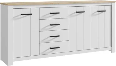 Produktbild von Sideboard Elara Anrichte in weiß matt und Eiche Bianco