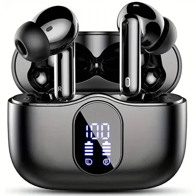 Produktbild von In-Ear-Kopfhörer, 5.3 drahtloses Headset mit Bass-Stereo, Ohrhörer mit geräuschunterdrückendem Mikrofon LED-Display, mit 36 Stunden Spielzeit