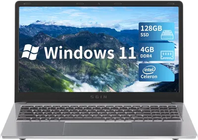 Produktbild von SGIN M15 Notebook - 15,6", Intel N4020, 4GB RAM, 128 GB SSD, Win11 Home, Silber