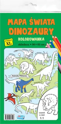 Obrázok produktu pre Omaľovánka Svetová mapa Dinosaury Omaľovánka XL kolektívne dielo