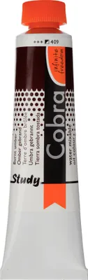 Obrázek produktu pro Cobra Study Olejová barva mísitelná s vodou v tubě 40 ml, pálená umbra 409