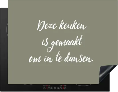 Produktbild von KitchenYeah© Herdabdeckplatte Diese Küche ist zum Tanzen gemacht - Sprichwörter - Zitate , 77x59cm, Küche Deko, Glaskeramikkochfeld Herdabdeckung, Abdeckplatte fùr Kochfeld