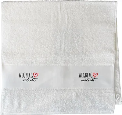 Produktbild von Huuraa Handtuch Wegberg verliebt 50x100cm White Baumwolle Handtuch Geschenkidee