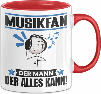 Produktbild von Musikfan Tasse Geschenk für Musikfan Der Mann Der Alles Kann Geschenkidee zum Geburtstag (Rot)