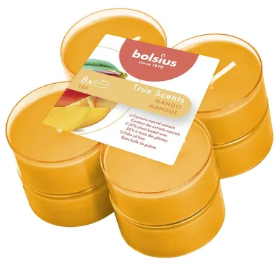 Image de Bolsius Maxi-Lumières Mangue 8 pièces