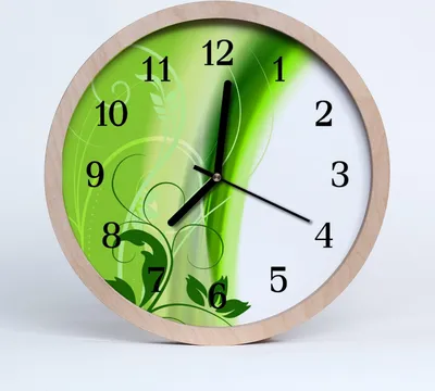 Produktbild von Holzuhr 30fi cm wanduhr - Muster Blumen Blumen