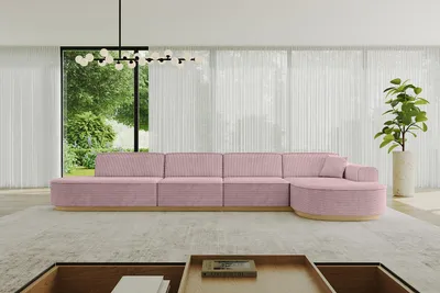 Produktbild von ALTDECOR Ecksofa in L-Form  MARI-L3-v2 - 413x171x83 cm Rosa -  Corner Sofa Bett Eckcouch Couch Wohnlandschaft Cauchsofa
