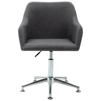 Image de vidaXL Chaise de bureau Pivotante Tissu gris foncé