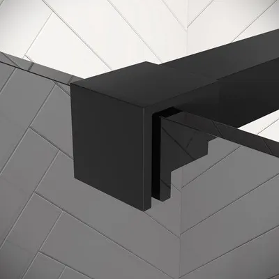 Zdjęcie produktu dla Badplaats Ścianka Prysznicowa Rizani 140 x 200 cm – Czarny – Szkło Grafitowe Kabina Walk-In 8 mm Szkło Bezpieczne