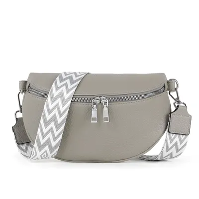 Produktbild von Schultertasche Damen Bauchtasche Gürteltasche Umhängetasche Crossbody-Bag Hüfttasche mit Verstellbare Schultergurte (Grau)