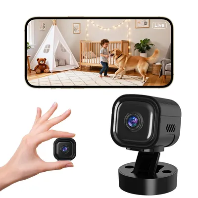 Produktbild von Mini WLAN Kamera 1080P, Innen Überwachungskamera mit Infrarot-Nachtsicht, Personenerkennung, Zwei-Wege-Sprechanlage, App und 2,4GHz WiFi
