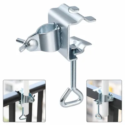Produktbild von Sonnenschirmhalter Balkon & Terrasse, tragbare Sonnenschirmklemme ohne Bohren, verstellbar für Tisch, Geländer & Schirmstangen 22–32 mm