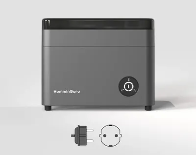 Zdjęcie produktu dla HumminGuru – Myjka płyt ultradźwiękowa – 40 kHz, czyści płyty winylowe z funkcją automatycznego czyszczenia i suszenia (szara)
