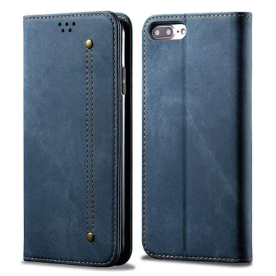Obrázek produktu pro iPhone 8 Plus Pouzdro, Kožené Peněženkové Pouzdro s Magnetickým Uzavíráním a Pouzdro s Funkcí Stojánku pro iPhone 6 Plus / 6s Plus / 7 Plus / 8 Plus modré