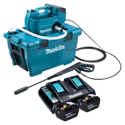 Produktbild von Makita DHW 080 ZK Akku Hochdruckreiniger 36 V ( 2x 18 V ) 80 bar 380 l/h Brushless + 2x Akku 9,0 Ah + Ladegerät