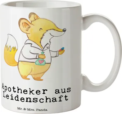 Produktbild von Mr. & Mrs. Panda Kaffeebecher Apotheker Leidenschaft - Weiß - Geschenk, Kaffeetasse, Tasse, Staatsexamen, Teetasse, bedruckt, Beruf, Keramiktasse, Spruch, Lustig