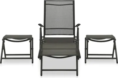 Produktbild von vidaXL 3-tlg. Garten-Lounge-Set Textilene und Aluminium Schwarz