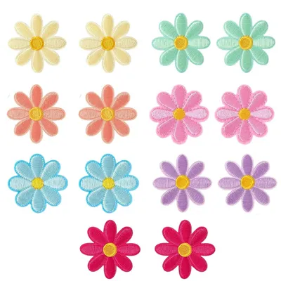 14 Gänseblümchen-Patches zum Aufbügeln, Blumen, 4,2 cm