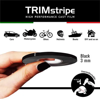 Image de Bande autocollante décorative pour voitures, noir, 3 mm x 10 m