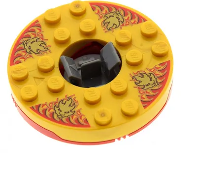 Produktbild von 1x Lego Ninjago Spinner rund 6x6x1 rot perl gold Feuer 4619742 92549c04pb01