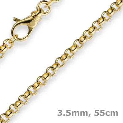 Produktbild von 3,5mm Kette Collier Erbskette aus 585 Gold Gelbgold 55cm Uni Goldkette