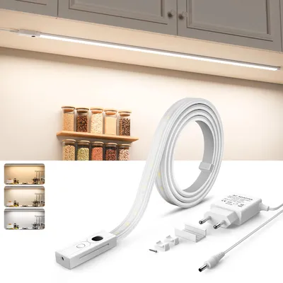 LED Unterbauleuchte 120 cm, dimmbar, Gestensteuerung, 3 Farbtemperaturen