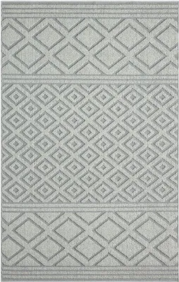 Produktbild von Teppich Boho Hochflor Wohnzimmer, Schlafzimmer, Küche, Flur, Waschbarer Teppich 3D, Farbe:405Grau, Maße:120x170 cm