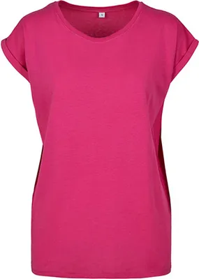 Produktbild von Build Your Brand BY021 | Ladies Extended Shoulder Damen T-Shirt - Farbe: Hibiskus Pink - Größe: L