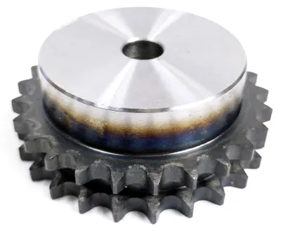 Image de Pignon 08B, 25 dents, avec moyeu, trempé, P : 12,7, 1/2″, à deux rangées