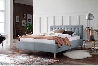 Produktbild von Polsterbett MACELLO-114 in eisblau, Liegefläche: 120x200 cm