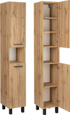 Zdjęcie produktu dla Słupek łazienkowy szafka łazienkowa regał do łazienki dąb wotan loft 30 cm