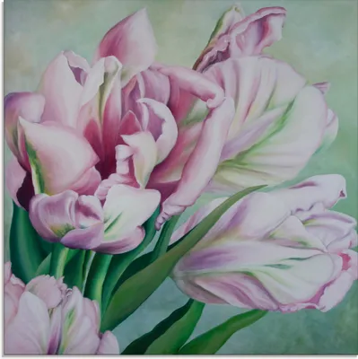 Produktbild von ARTland Glasbild Tulpen Größe: 20x20 cm
