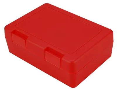 Produktbild von Brotdose Kinder "Dinnerbox" – BPA-FREI &  GERMANY – Lunchbox mit sicherem Klickverschluss, robuste Pausenbox für Kinder & Erwachsene - trend-rot PP
