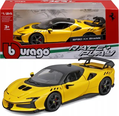 Image de Ferrari SF90 XX Stradale 4.0 V8 1:24 modèle Bburago 18-26032 ŻÓŁTY SAMOCHÓD